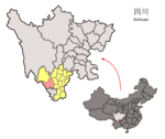 Location of Yanyuan within Sichuan (China)